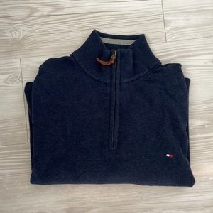 blue Tommy Hilfiger quarter zip sweater